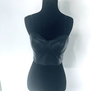 Faux Leather Bustier